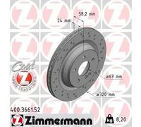 ZIMMERMANN 400.3661.52 Brake disc