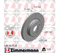 2x Brake disc internally vented 400.3677.20 ZIMMERMANN for MERCEDES-BENZ E-CLASS