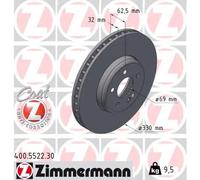 2x Brake disc internally vented 400.5522.30 ZIMMERMANN for MERCEDES-BENZ C-CLASS