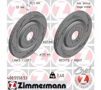 2x Brake disc internally vented 400.5550.53 ZIMMERMANN for MERCEDES-BENZ A-CLASS