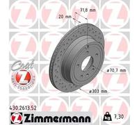 2x Brake disc internally vented 430.2613.52 ZIMMERMANN for OPEL CHEVROLET