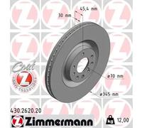 2x Brake disc internally vented 430.2620.20 ZIMMERMANN for SAAB OPEL