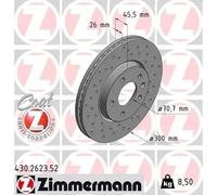 2x Brake disc internally vented 430.2623.52 ZIMMERMANN for OPEL CHEVROLET