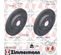 2x Brake disc internally vented 430.2651.53 ZIMMERMANN for OPEL