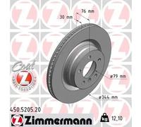 2x Brake disc internally vented 450.5205.20 ZIMMERMANN for LAND ROVER