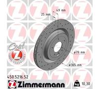 2x Brake disc internally vented 450.5216.52 ZIMMERMANN for LAND ROVER