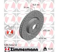 2x Brake disc internally vented 530.2464.52 ZIMMERMANN for SUBARU LEGACY IV