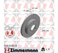 ZIMMERMANN 540.2490.20 Brake disc