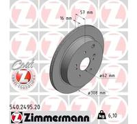 2x Brake disc internally vented 540.2495.20 ZIMMERMANN for SUZUKI