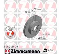 ZIMMERMANN 540.2498.20 Brake disc