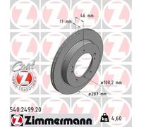 ZIMMERMANN 540.2499.20 Brake disc