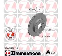 2x Brake disc internally vented 540.5314.20 ZIMMERMANN for SUZUKI IGNIS III