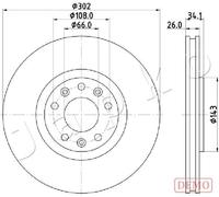 2x Brake disc internally vented 600635C JAPKO for PEUGEOT RCZ