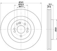 HELLA 8DD 355 107-221 Brake disc
