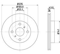 HELLA 8DD 355 107-281 Brake disc