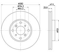 2x Brake disc internally vented 8DD 355 108-131 HELLA for HONDA ACCORD VI