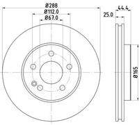 Hella Brake Disc 8DD 355 111-081 Internally Vented 2 pcs for Mercedes-Benz A-Class