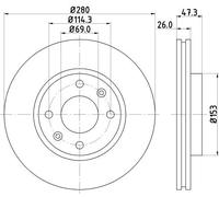 HELLA 8DD 355 111-771 Brake disc