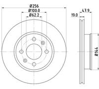 2x Brake disc internally vented 8DD 355 112-471 HELLA for HYUNDAI GETZ