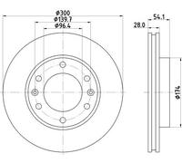 2x Brake disc internally vented 8DD 355 114-341 HELLA for KIA SEDONA Mk II