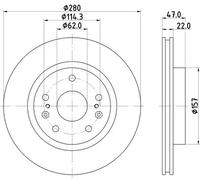 2x Brake disc internally vented 8DD 355 120-521 HELLA for SUZUKI SX4 S-CROSS