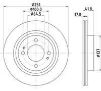 2x Brake disc internally vented 8DD 355 122-991 HELLA for MITSUBISHI