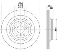Hella Brake Disc Set Rear 55840PRO_HC For MERCEDES-BENZ GLS OEM