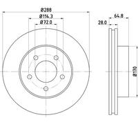 HELLA 8DD 355 127-901 Brake disc