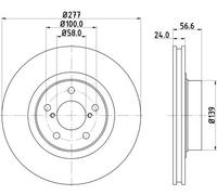HELLA 8DD 355 129-421 Brake disc
