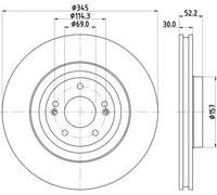 HELLA 8DD 355 132-681 Brake disc
