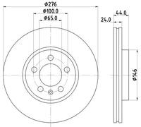 2x Brake disc internally vented 8DD 355 132-891 HELLA for SEAT VW AUDI SKODA