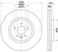 HELLA 8DD 355 133-841 Brake Disc - 56005PRO_HC - High-carbon - Coated