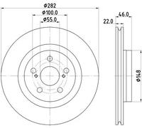 HELLA 8DD 355 134-381 Brake disc