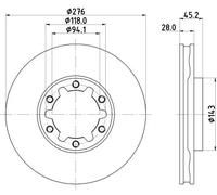 HELLA 8DD 355 134-931 Brake disc