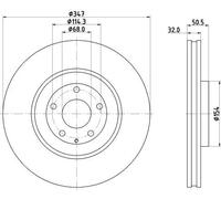 HELLA 8DD 355 135-271 Brake disc