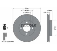 2x Brake disc internally vented 92026000 TEXTAR for AUDI 80 B3 Saloon 90 B3