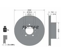 Textar 92042203 Brake Disc