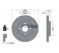 2x Brake disc internally vented 92048400 TEXTAR for SAAB 900 Combi Coupe 900