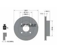 2x Brake disc internally vented 92069000 TEXTAR for SUZUKI SUBARU GEO