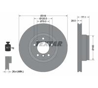 2x Brake disc internally vented 92071405 TEXTAR for BMW 7