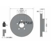 2x Brake disc internally vented 92077400 TEXTAR for TOYOTA CARINA E VI Saloon