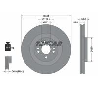 2x Brake disc internally vented 92103205 TEXTAR for MERCEDES-BENZ M-CLASS