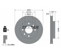 2x Brake disc internally vented 92103903 TEXTAR for MITSUBISHI VOLVO PROTON KIA