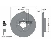 2x Brake disc internally vented 92109300 TEXTAR for NISSAN 200SX PRIMERA