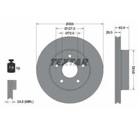 2x Brake disc internally vented 92113600 TEXTAR for JEEP GRAND CHEROKEE Mk II