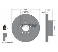 2x Brake disc internally vented 92122805 TEXTAR for BMW 7