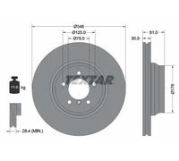 2x Brake disc internally vented 92122905 TEXTAR for BMW 7