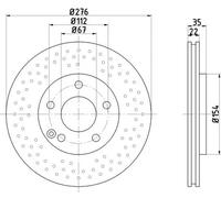 2x Brake disc internally vented 92124403 TEXTAR for MERCEDES-BENZ A-CLASS