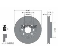 TEXTAR 92133400 Brake disc