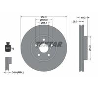 2x Brake disc internally vented 92142003 TEXTAR for TOYOTA CELICA Coupe AVENSIS